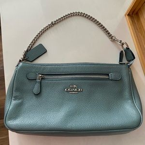 Light blue Coach clutch. Used once; just like new.